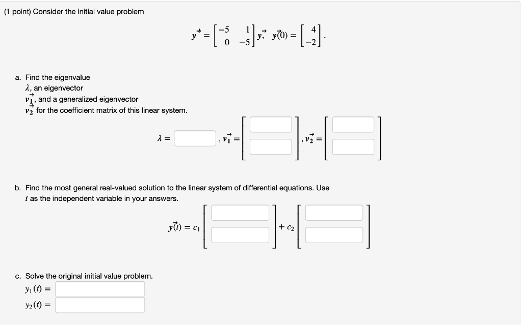 Solved (1 point) Consider the initial value problem -17-) » | Chegg.com