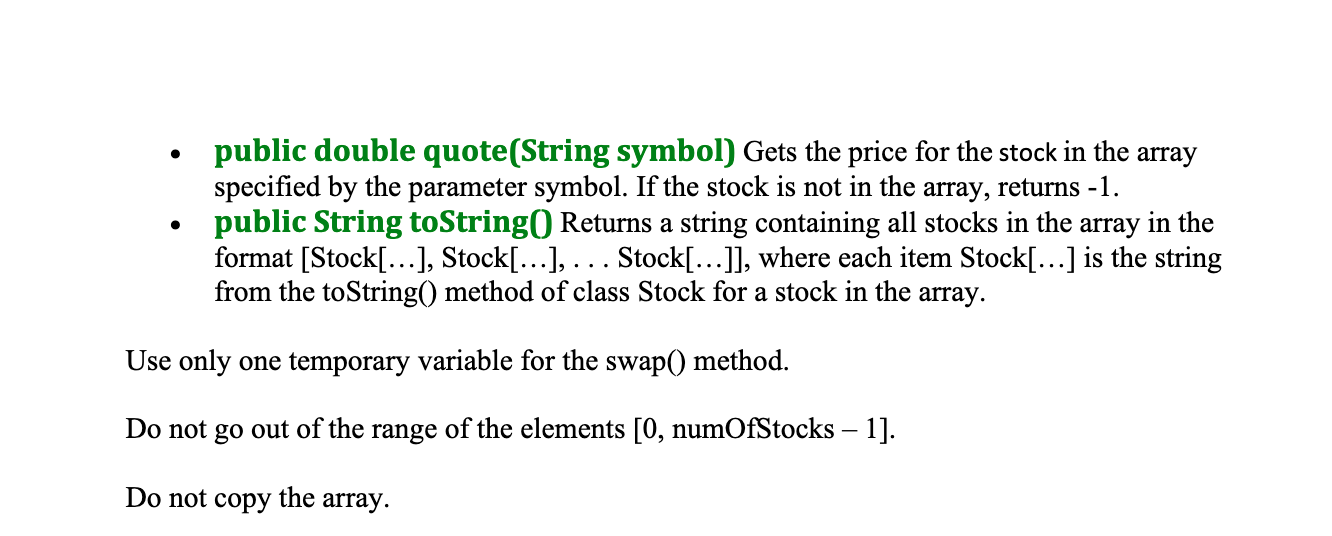 Solved Use only one temporary variable for the swap() | Chegg.com