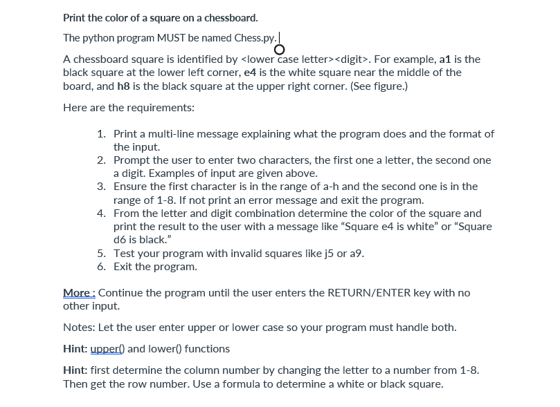 Solve problem Chess board - same color online - Learn Python 3