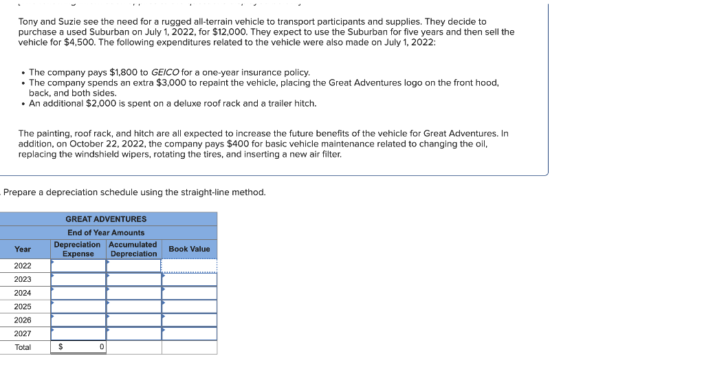 Solved Tony and Suzie see the need for a rugged all-terrain | Chegg.com