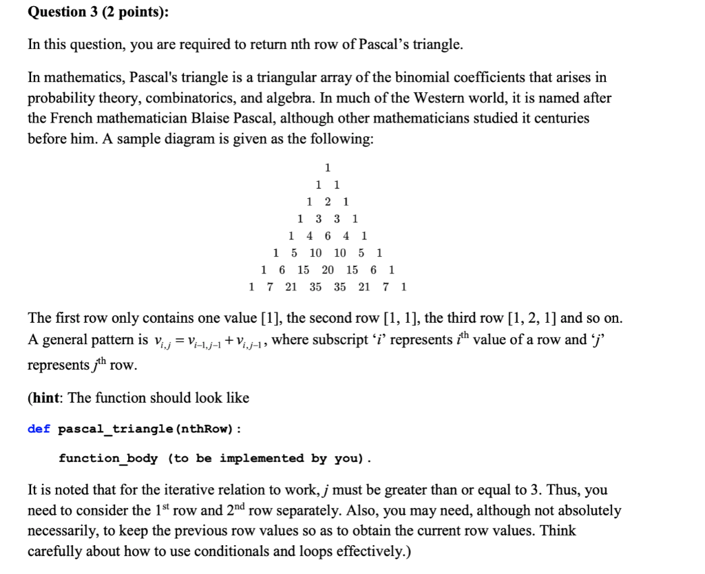 Solved Question 3 2 points In this question you are Chegg