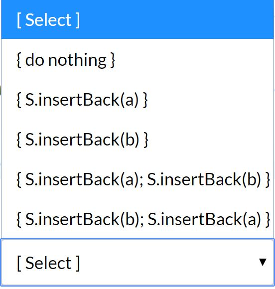 Solved For [Select], the choices are 1) {do nothing} , | Chegg.com