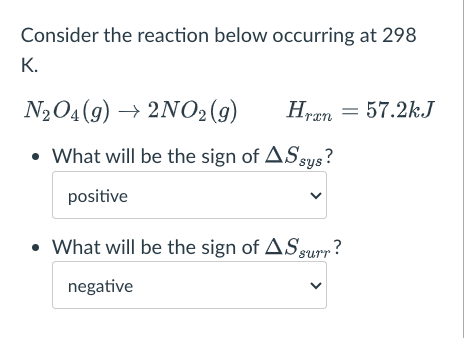 Solved Consider the reaction below occurring at 298 K. | Chegg.com