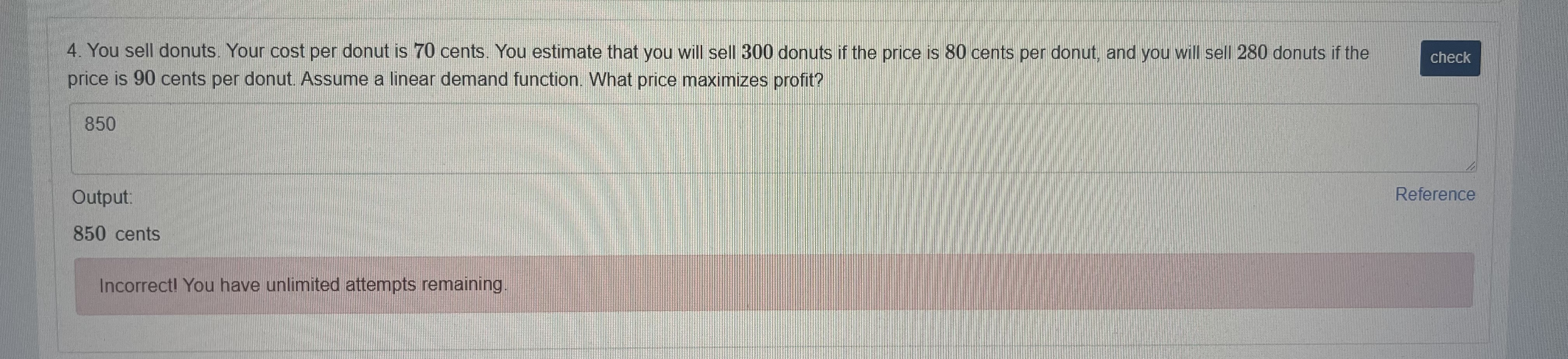 solved-4-you-sell-donuts-your-cost-per-donut-is-70-cents-chegg