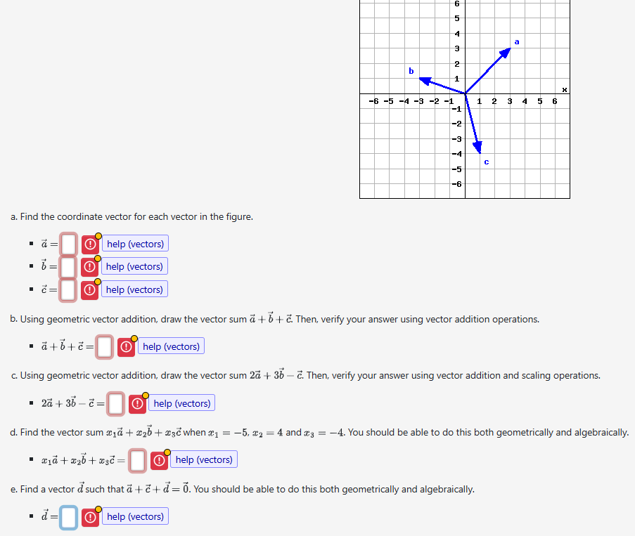 Solved a. ﻿Find the coordinate vector for each vector in | Chegg.com