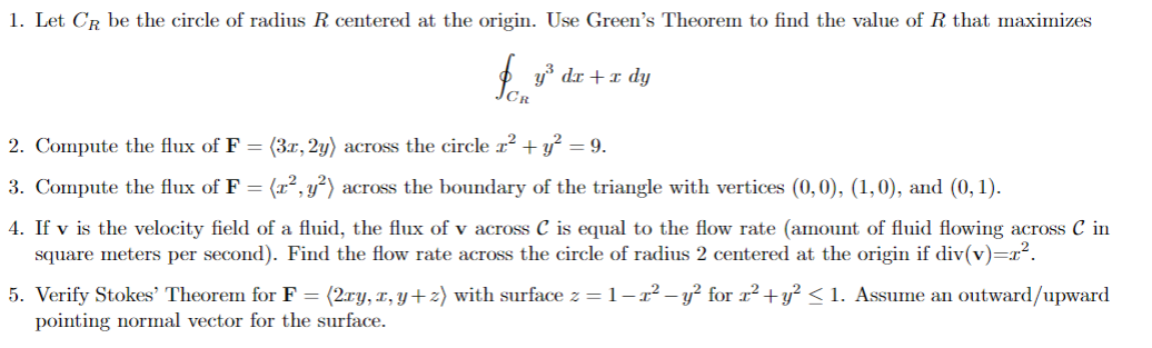 Solved Let CR ﻿be the circle of radius R ﻿centered at the | Chegg.com