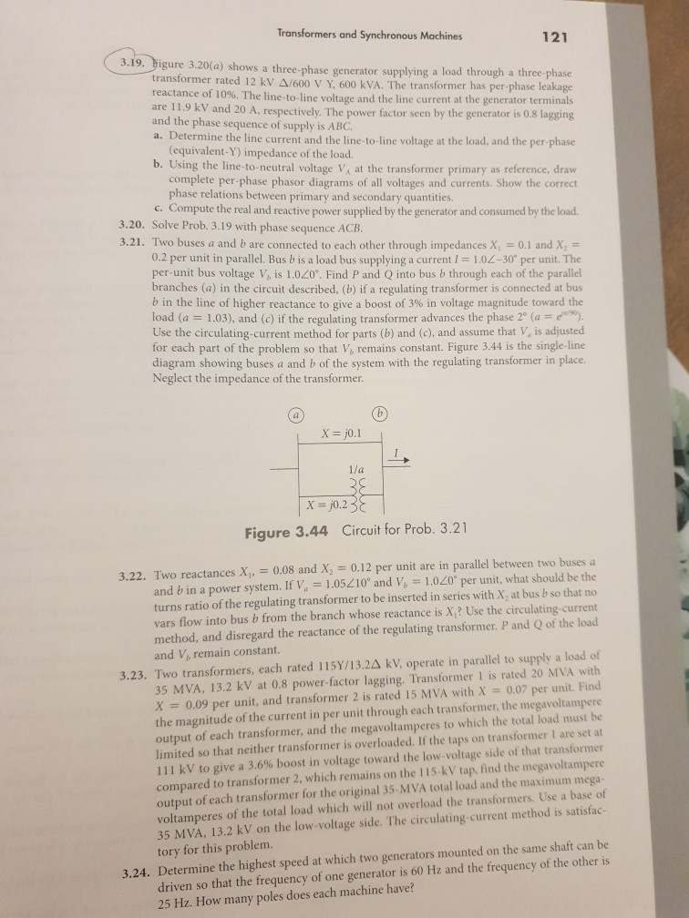 1 Power System Analysis 3 12 A Single Phase System Chegg Com