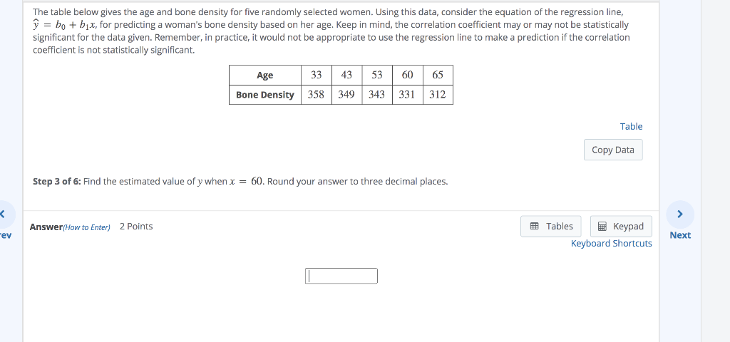 Solved The Table Below Gives The Age And Bone Density For 6281