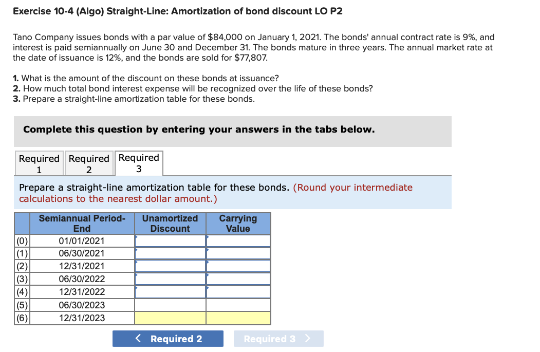 Solved exercise 10 4 algo straight line amortization of chegg