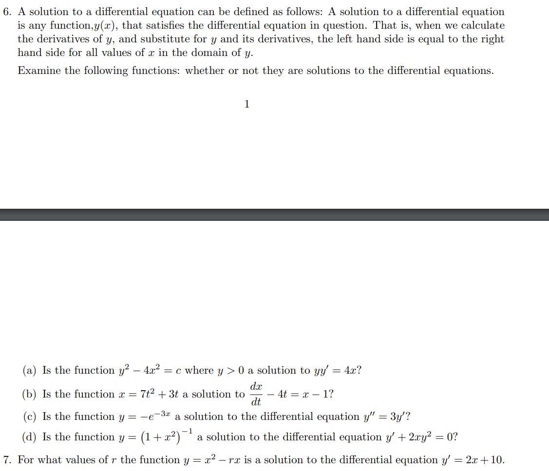 solution of the differential equation is divided into