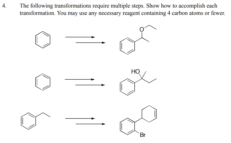 Solved The following transformations require multiple steps. | Chegg.com