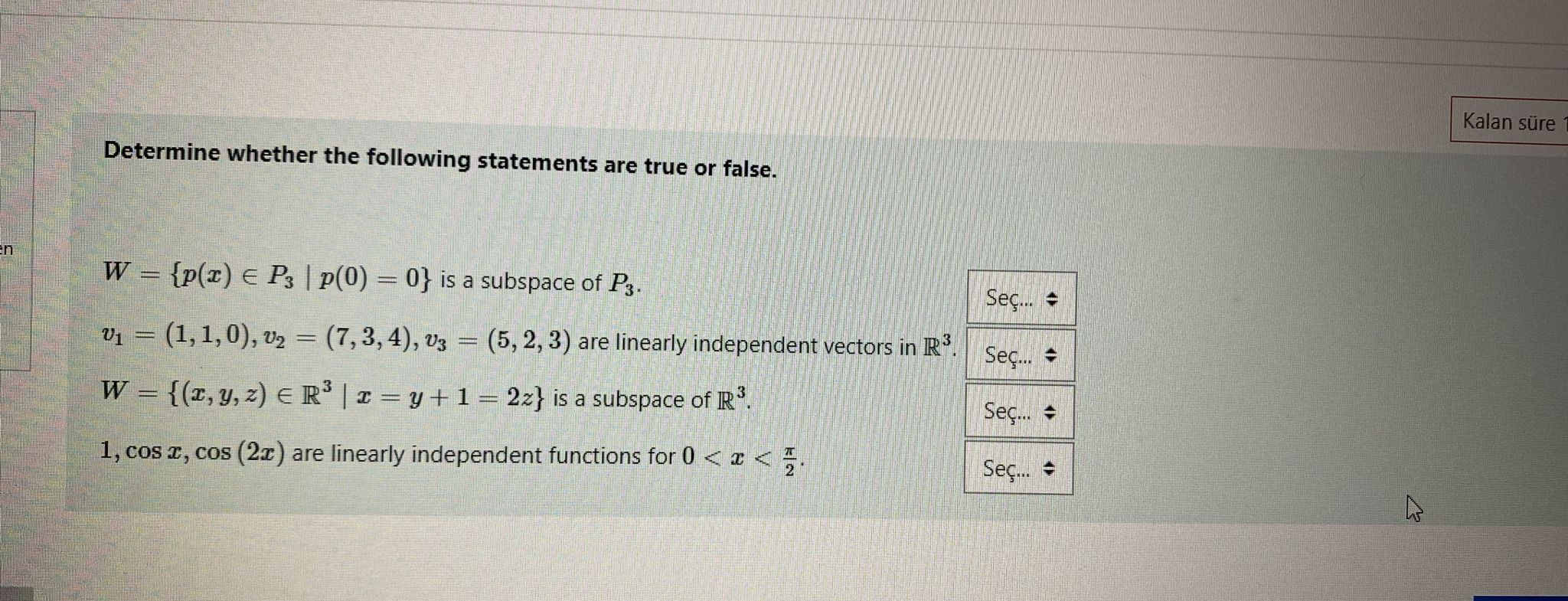 Solved Determine whether the following statements are true | Chegg.com