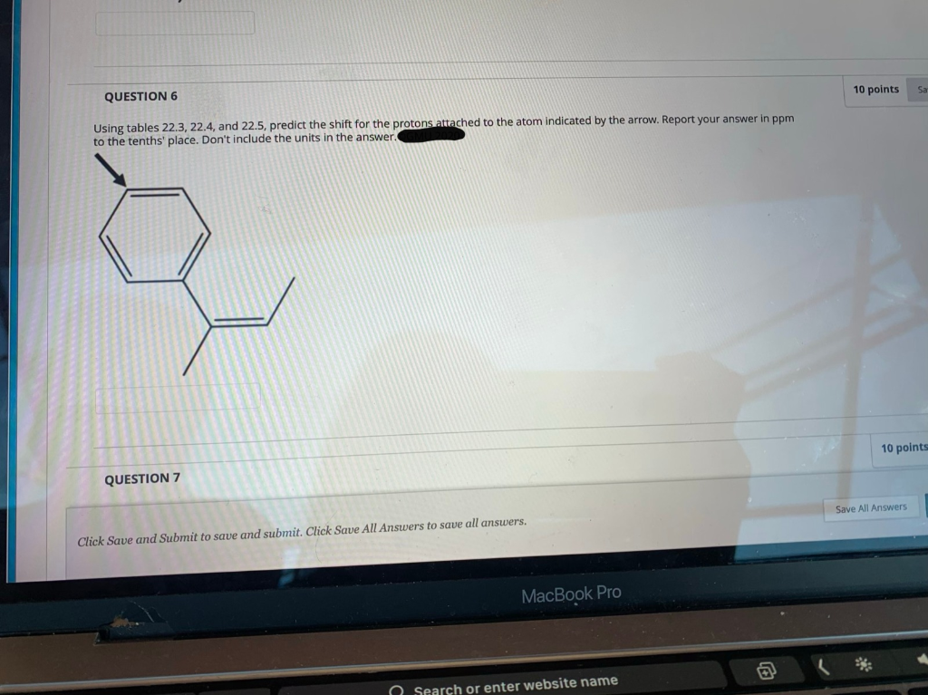 Solved QUESTION 1 Given The Following NMR Spectra For A | Chegg.com