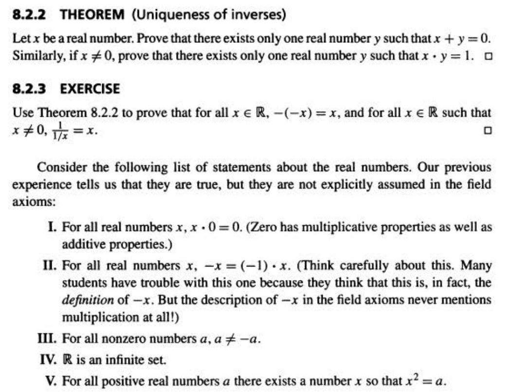 Solved 8.2.2 THEOREM (Uniqueness of inverses) Let x be a | Chegg.com