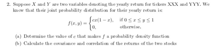 Solved Suppose X and Y are two variables denoting the yearly | Chegg.com