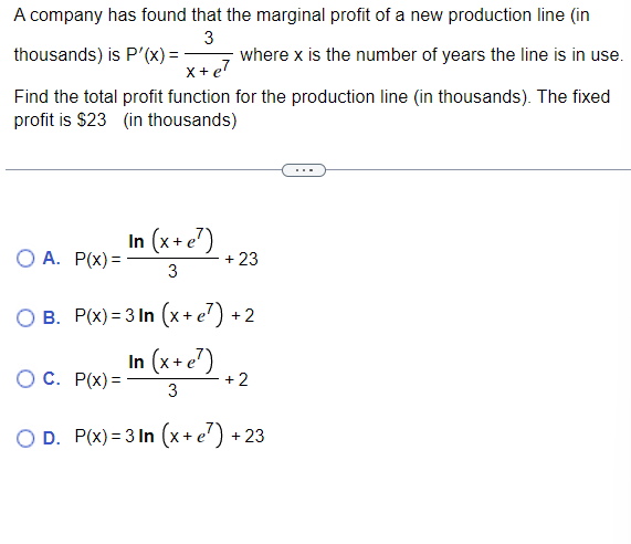 Solved A company has found that the marginal profit of a new | Chegg.com