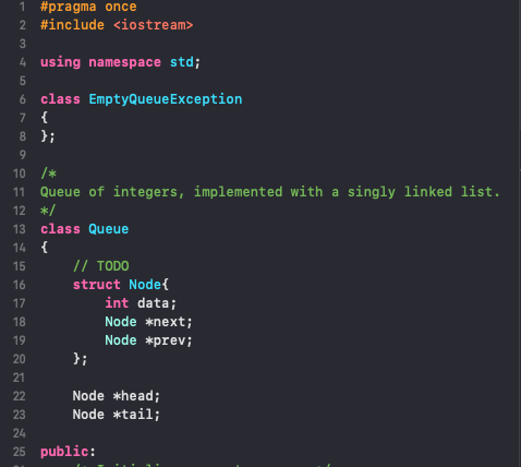 Solved 【C++】 I'm trying to build a queue class but got the | Chegg.com