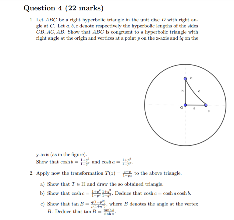 Solved Question 4 (22 marks) 1. Let ABC be a right | Chegg.com