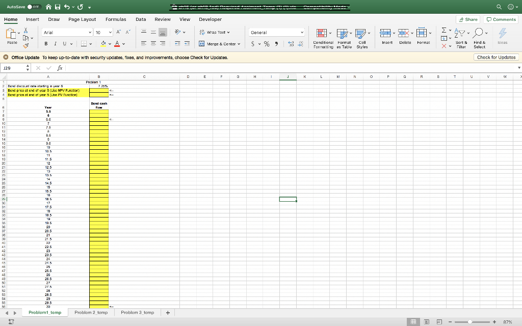 Using Excel to solve each and all the problems. Make | Chegg.com
