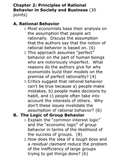 Solved Chapter 2: Principles of Rational Behavior in Society | Chegg.com