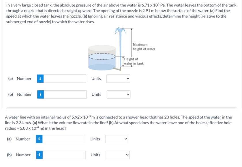 Solved In a very large closed tank, the absolute pressure of