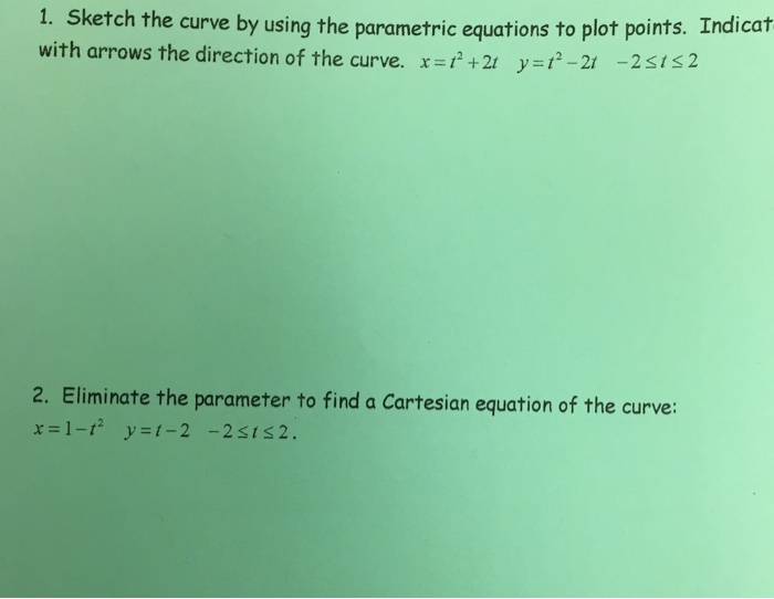 Solved Sketch the curve by using the parametric equations to | Chegg.com