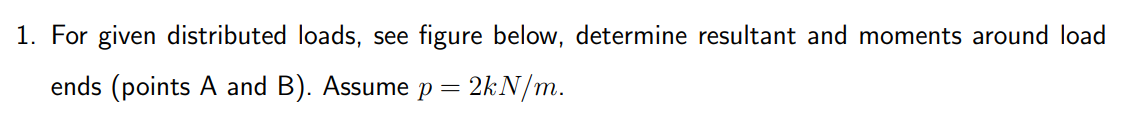 Solved 1. For Given Distributed Loads, See Figure Below, | Chegg.com