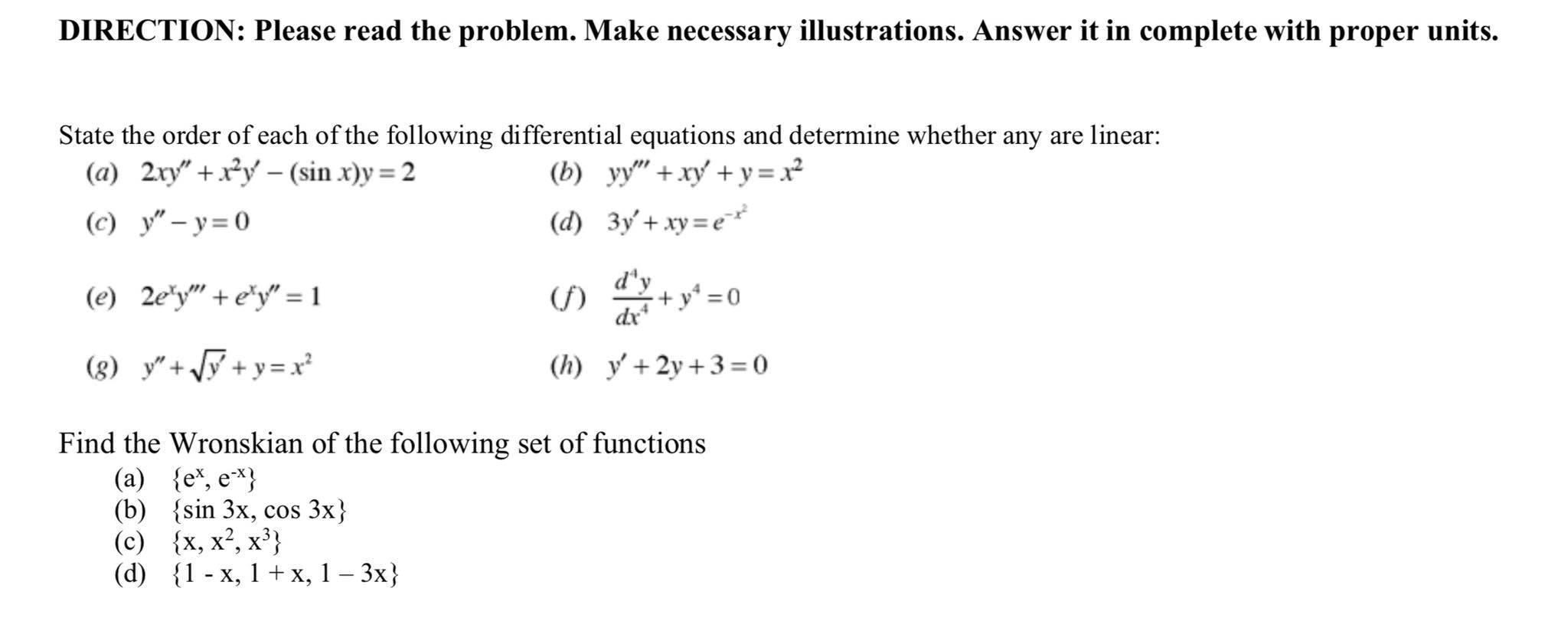 Solved DIRECTION: Please read the problem. Make necessary | Chegg.com