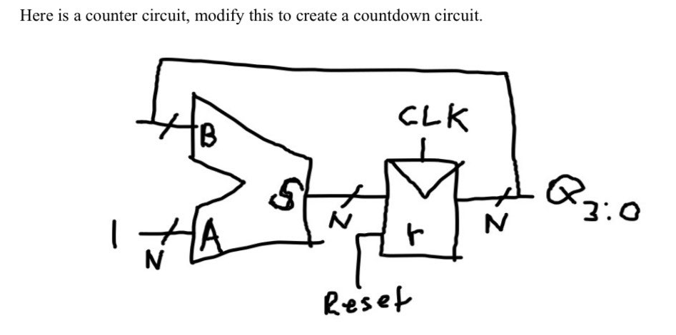 Solved Here is a counter circuit, modify this to create a | Chegg.com