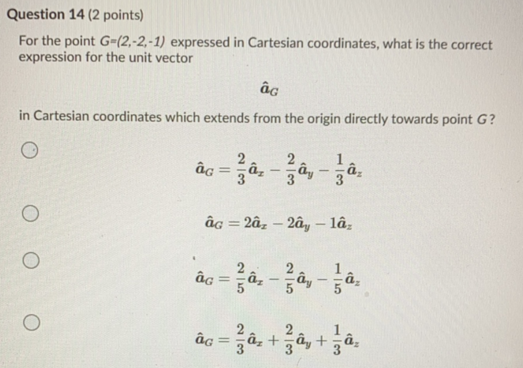 Solved Question 14 2 Points For The Point G 2 2 1 E Chegg Com