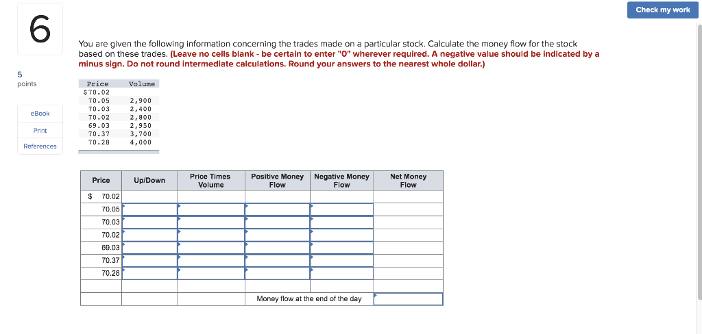 Solved Check my work 6 You are given the following | Chegg.com