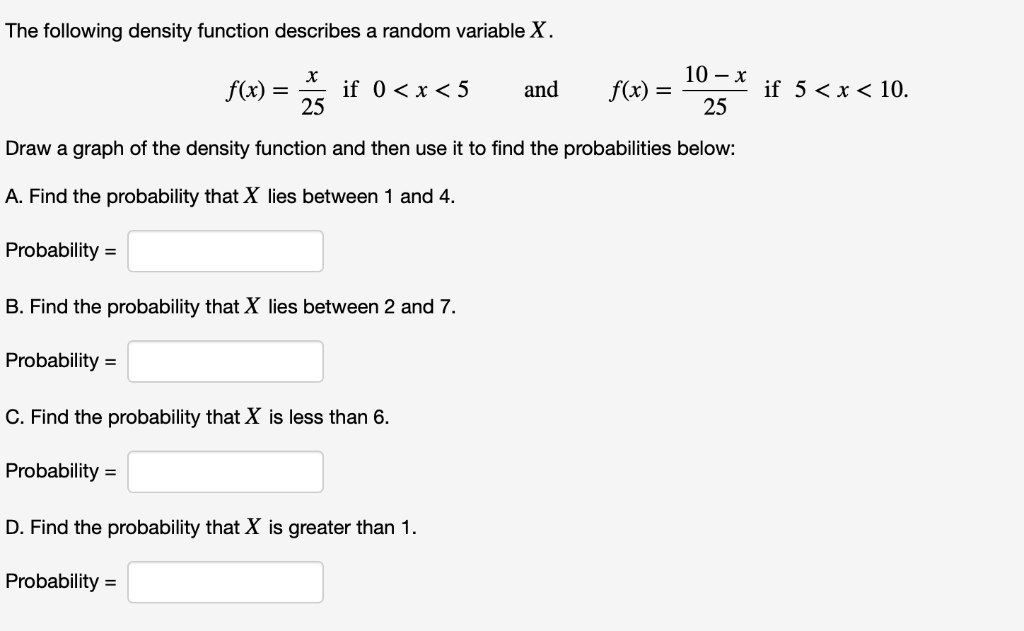 Solved The following density function describes a random | Chegg.com