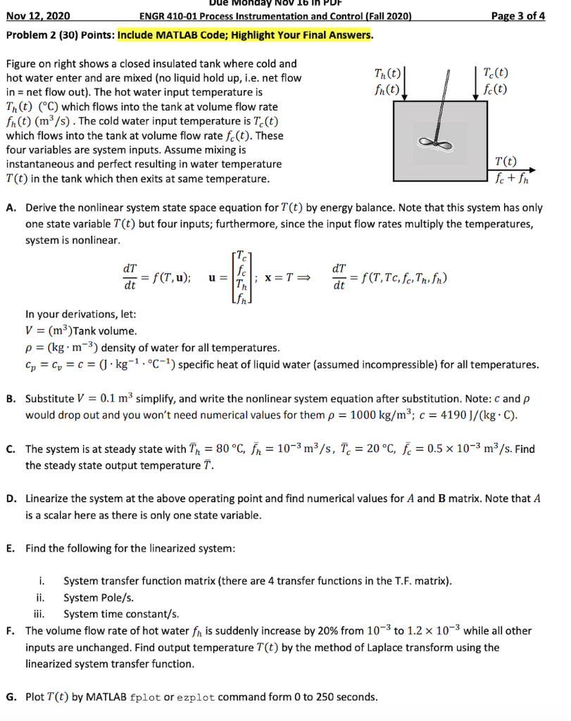 Due Monday Nov Ib In Pdf Nov 12 Engr 410 01 Chegg Com