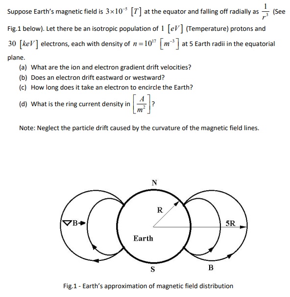 Solved Suppose Earth's magnetic field is 3×10−5[T] at the | Chegg.com