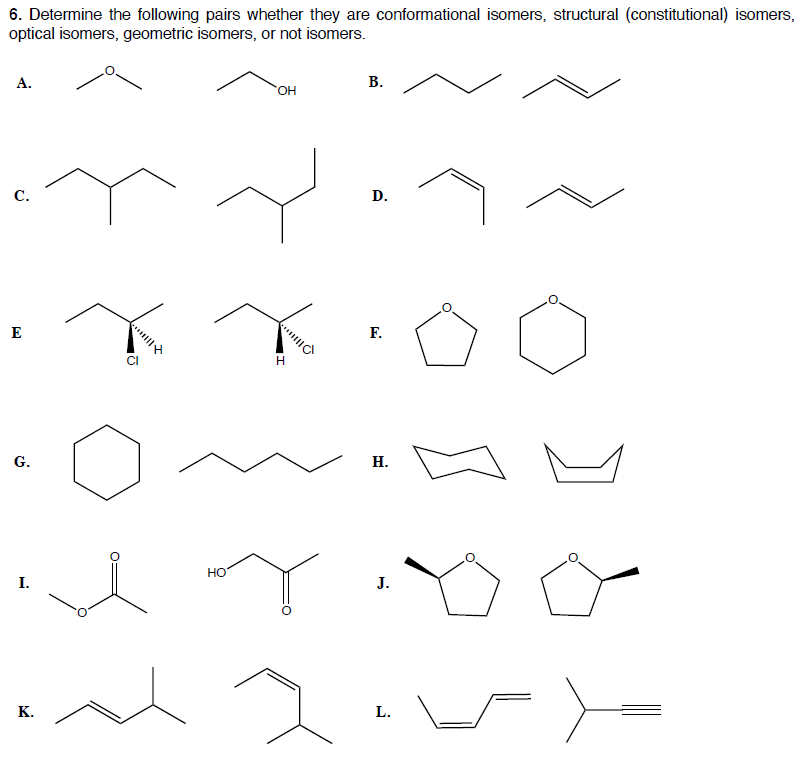 Solved 6. Determine the following pairs whether they are | Chegg.com