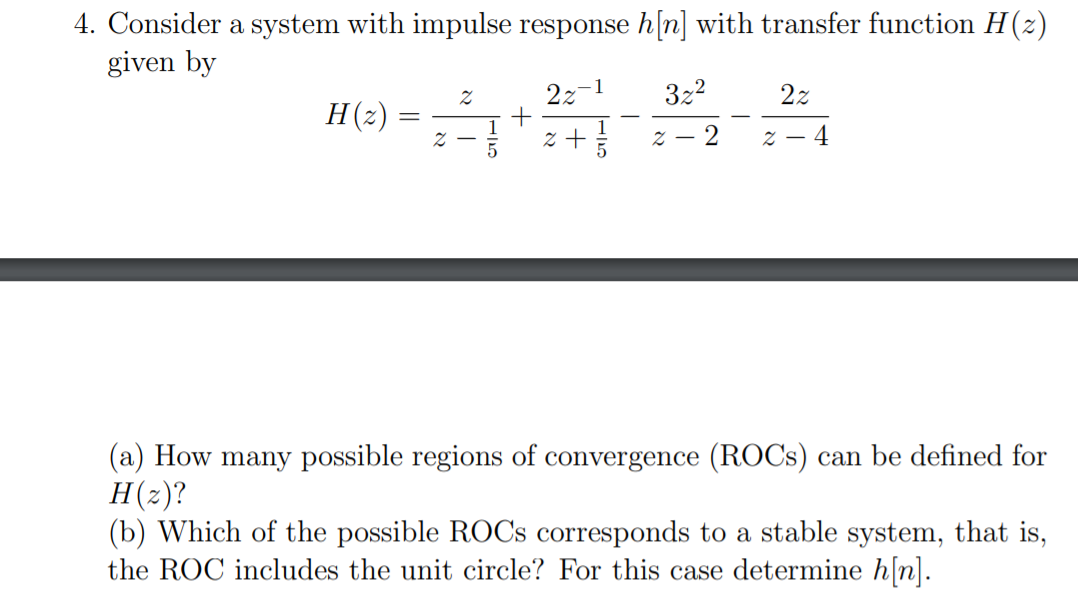Solved Consider a system with impulse response h[n] with | Chegg.com
