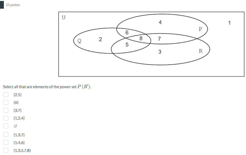 Solved Select All That Are Elements Of The Power Set P(r′). 