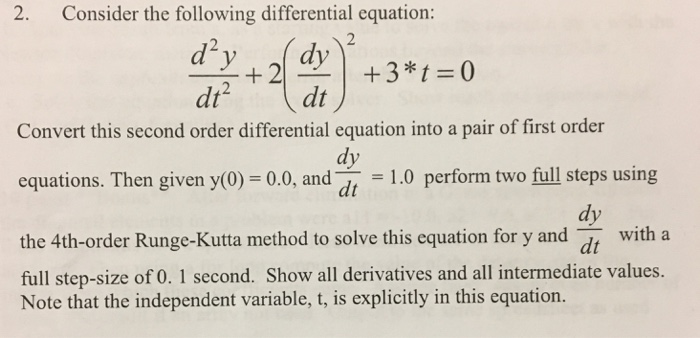 Solved 2. Consider the following differential equation: d'y | Chegg.com