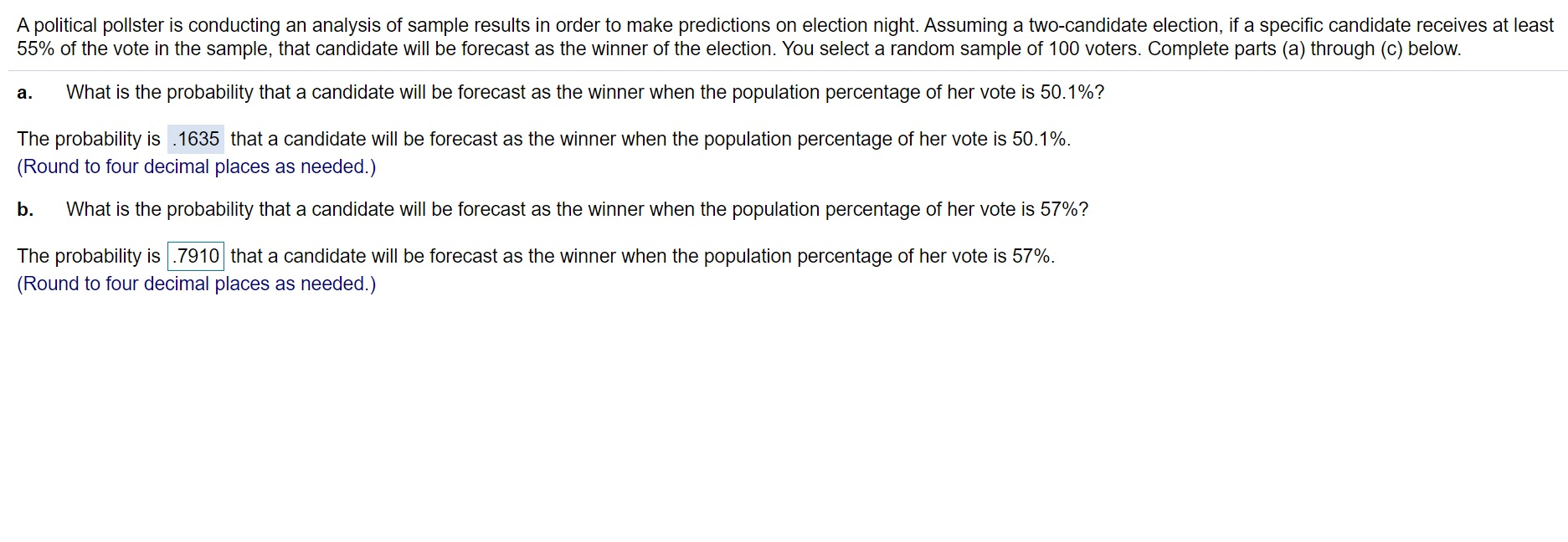 Solved A Political Pollster Is Conducting An Analysis Of | Chegg.com