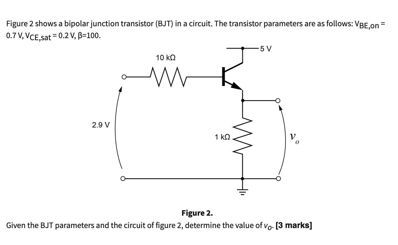 Solved Figure 2 shows a bipolar junction transistor (BJT) in | Chegg.com