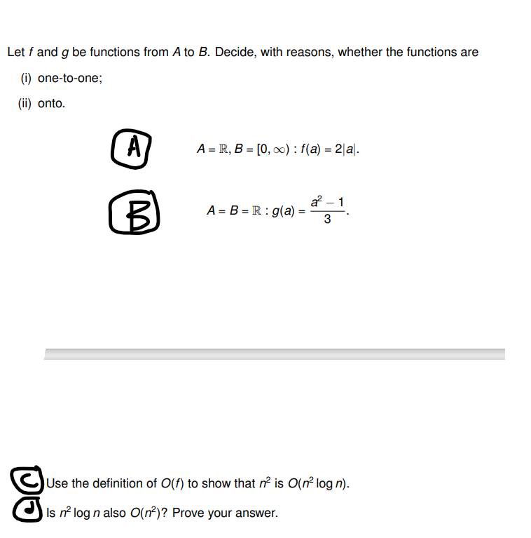 Solved Let F And G Be Functions From A To B. Decide, With | Chegg.com