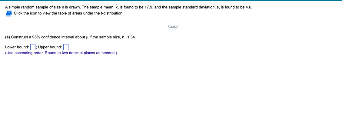 Solved Determine the t-value in each of the cases. Click the | Chegg.com