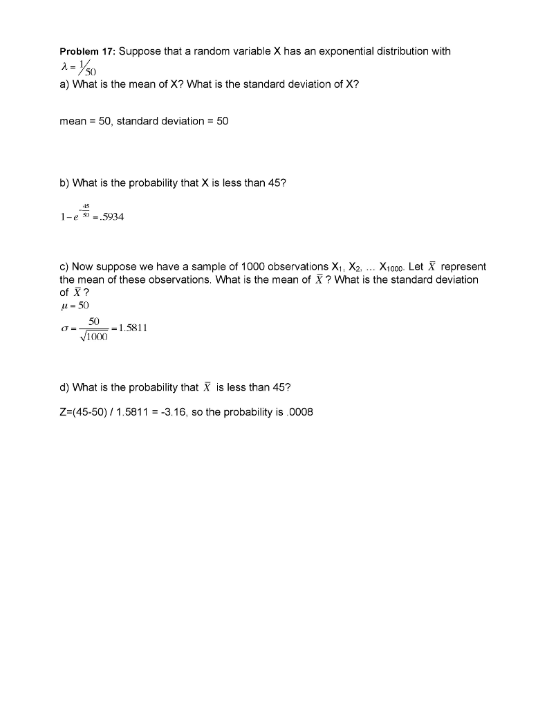 Solved Problem 17: Suppose that a random variable X has an | Chegg.com
