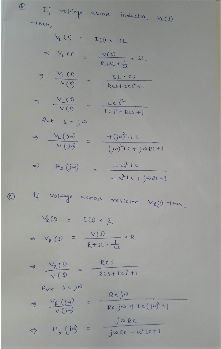 Solved 2 Recall The Series Rlc Circuit That We Developed Chegg Com