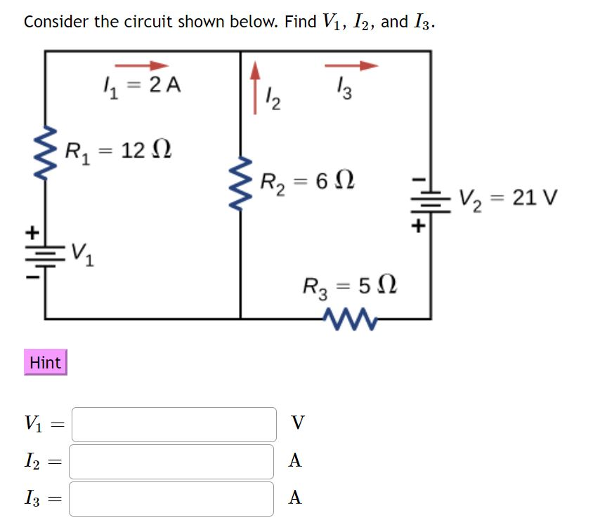 Solved Consider The Circuit Shown Below. Find V1, 12, And | Chegg.com