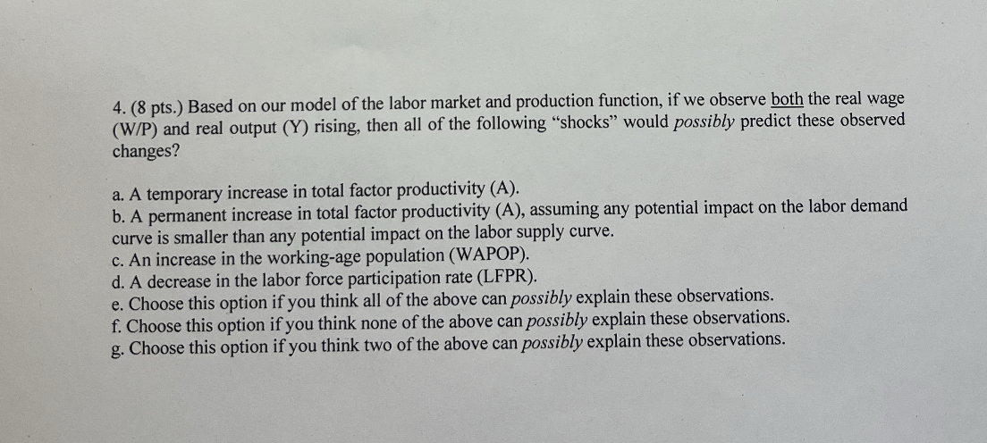 Solved ( 8 ﻿pts.) ﻿Based on our model of the labor market | Chegg.com