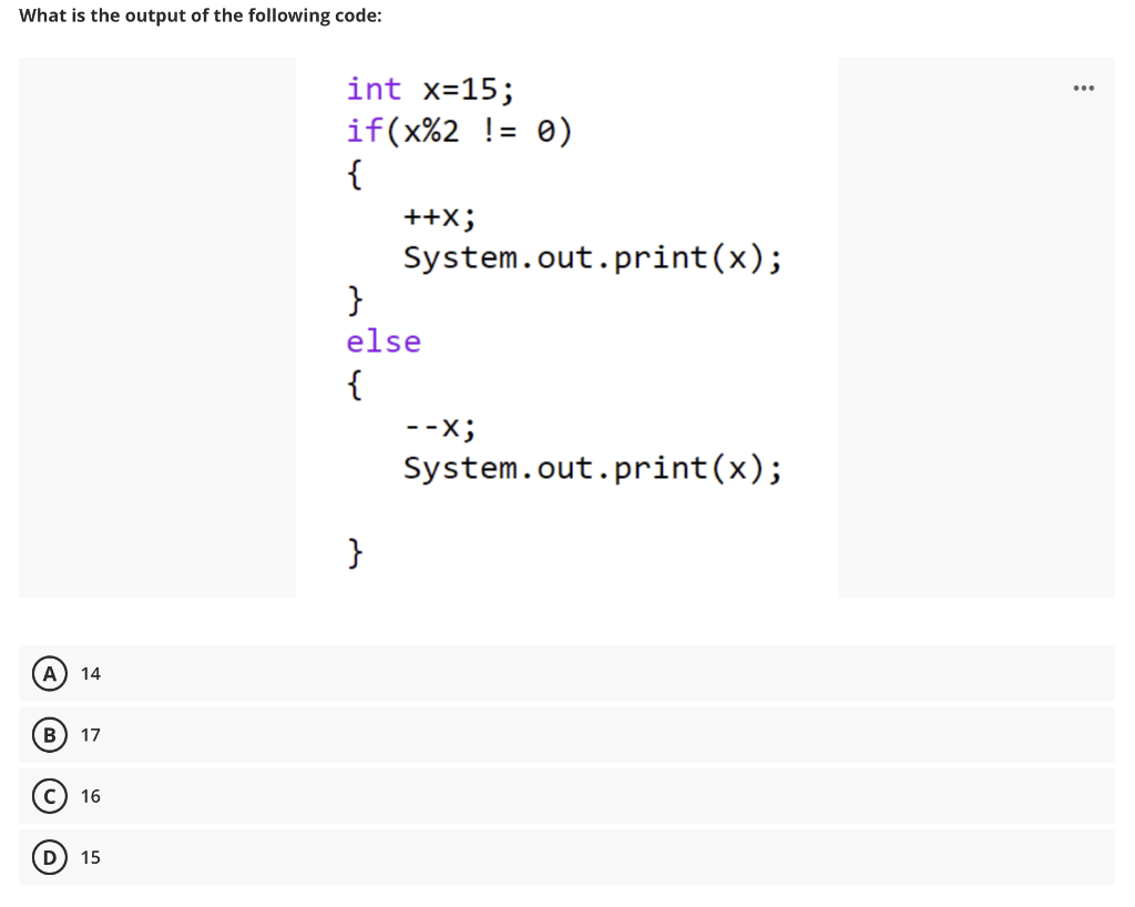 Solved What is the output of the following code: ... int | Chegg.com