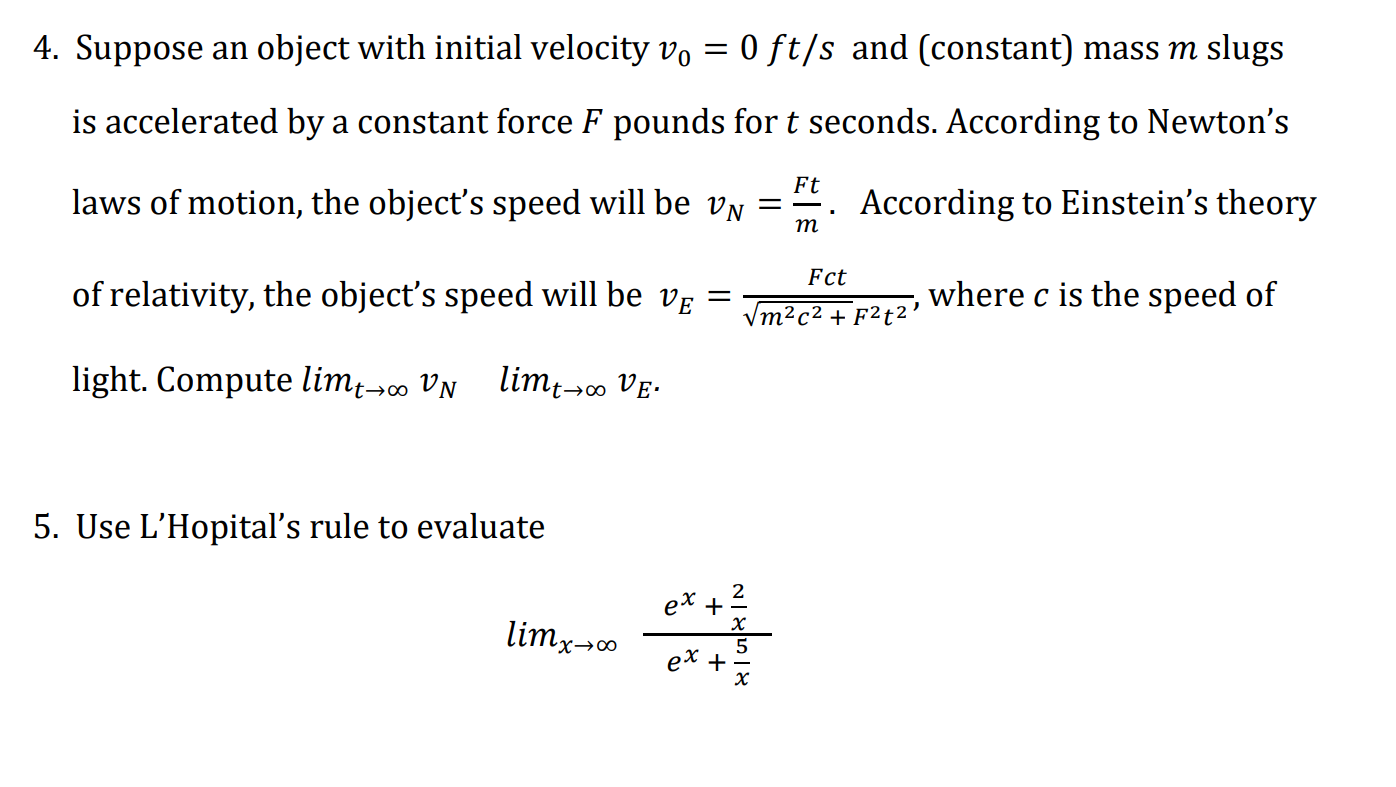 Solved 4. Suppose an object with initial velocity vo = 0 | Chegg.com