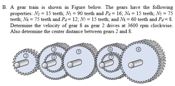 Solved B. A gear train is shown in Figure below. The gears | Chegg.com