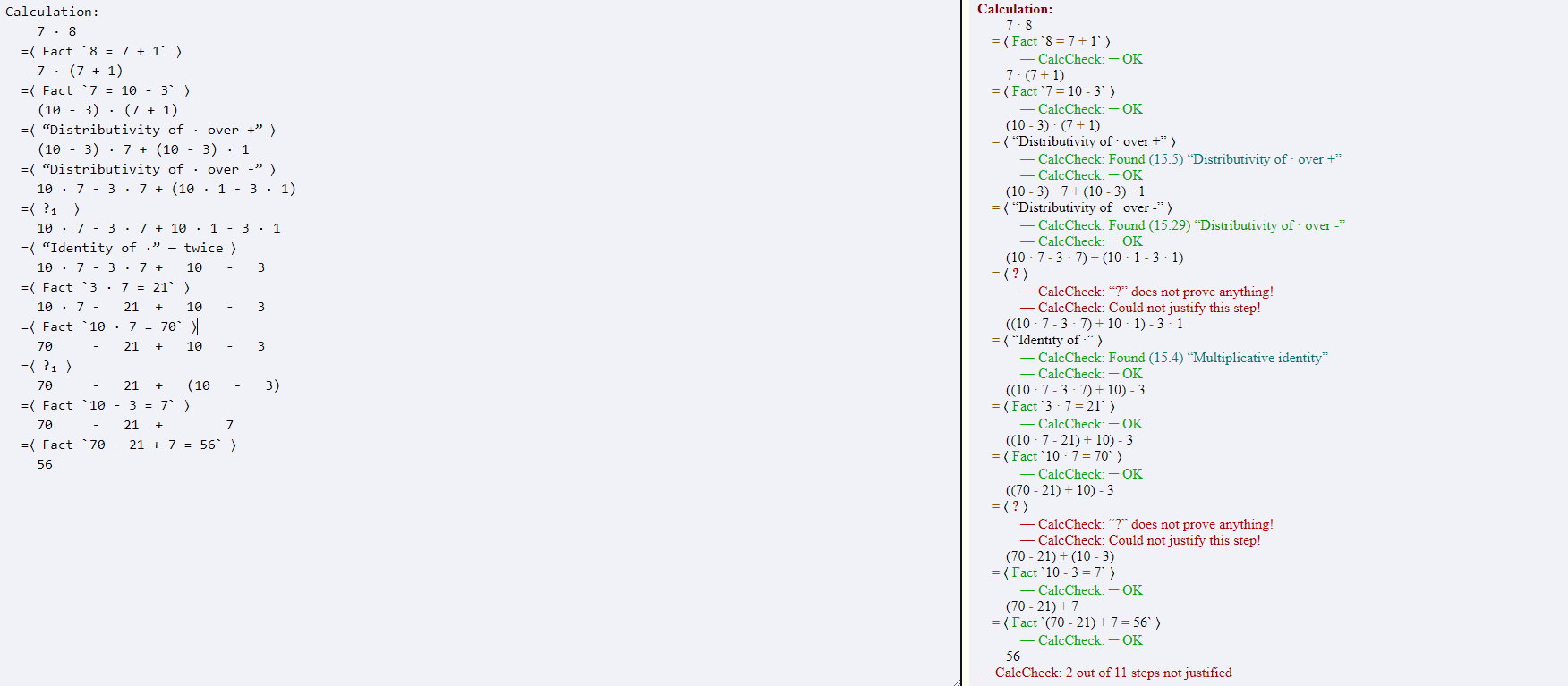 Solved Calculation 7 8 X Fact 8 7 1 7 7 Chegg Com